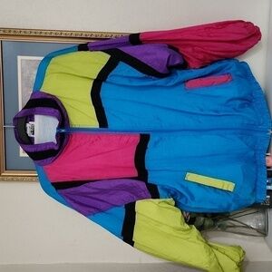Vintage 80's Mureli Jacket Retro Colorblock Rockabilly 90s